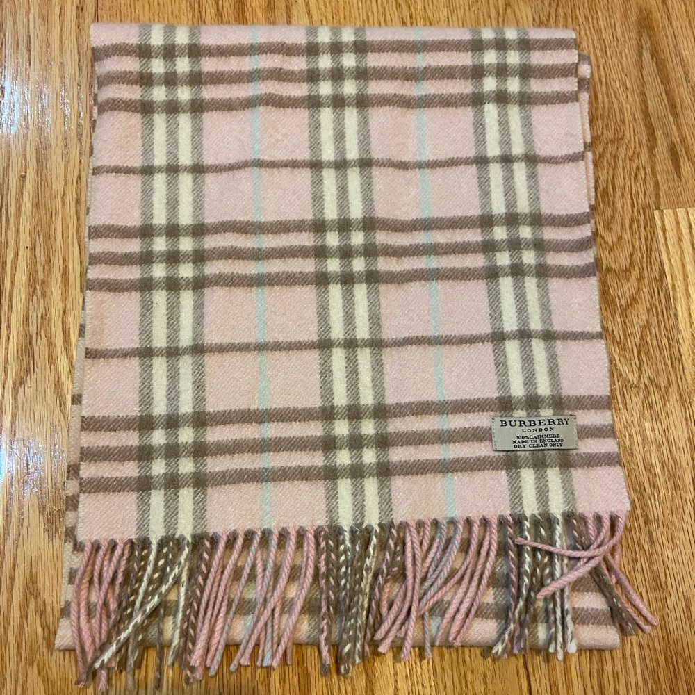 Burberry Pink Nova Check Cashmere Scarf